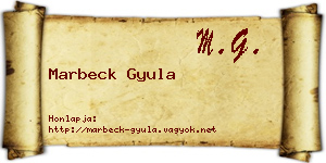 Marbeck Gyula névjegykártya
